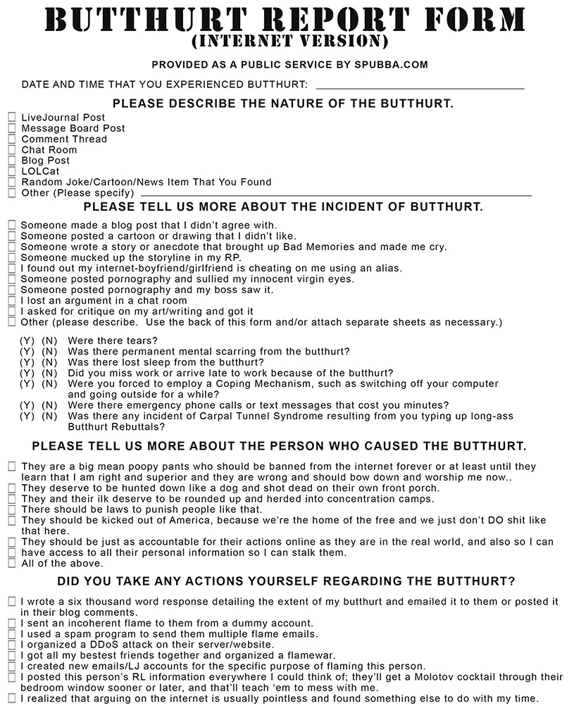 Butthurt Report Form