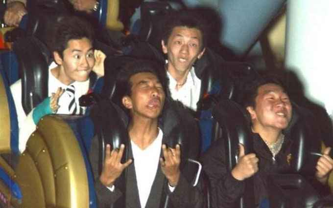 Asians on rollercoaster