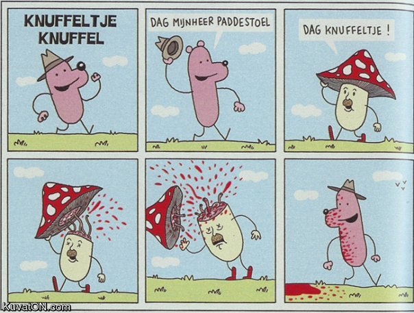 Dog meets mushroom