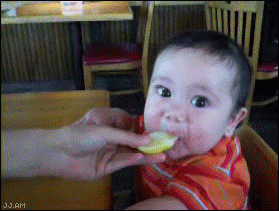 Baby and lemon