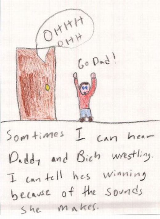 Daddy and Bich wrestling