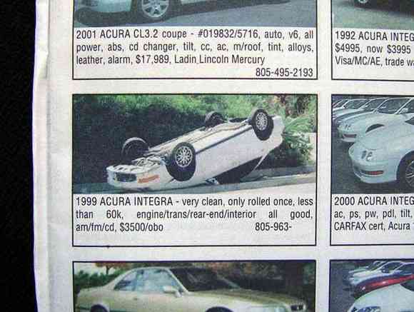 Honest car ad
