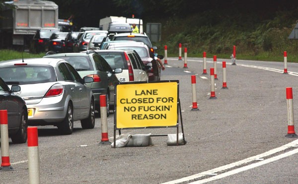Lane closed
