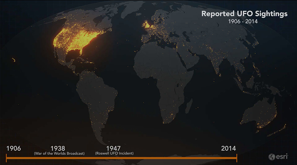 Reported UFO sightings