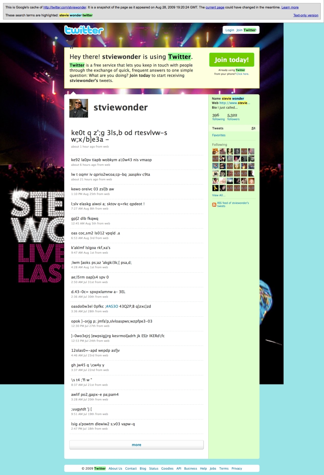 Stevie Wonder on Twitter