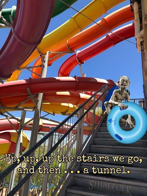 Up the stairs