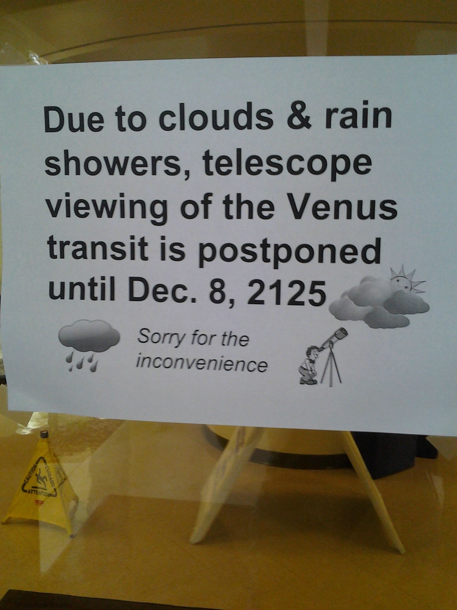Transit of Venus Postponed