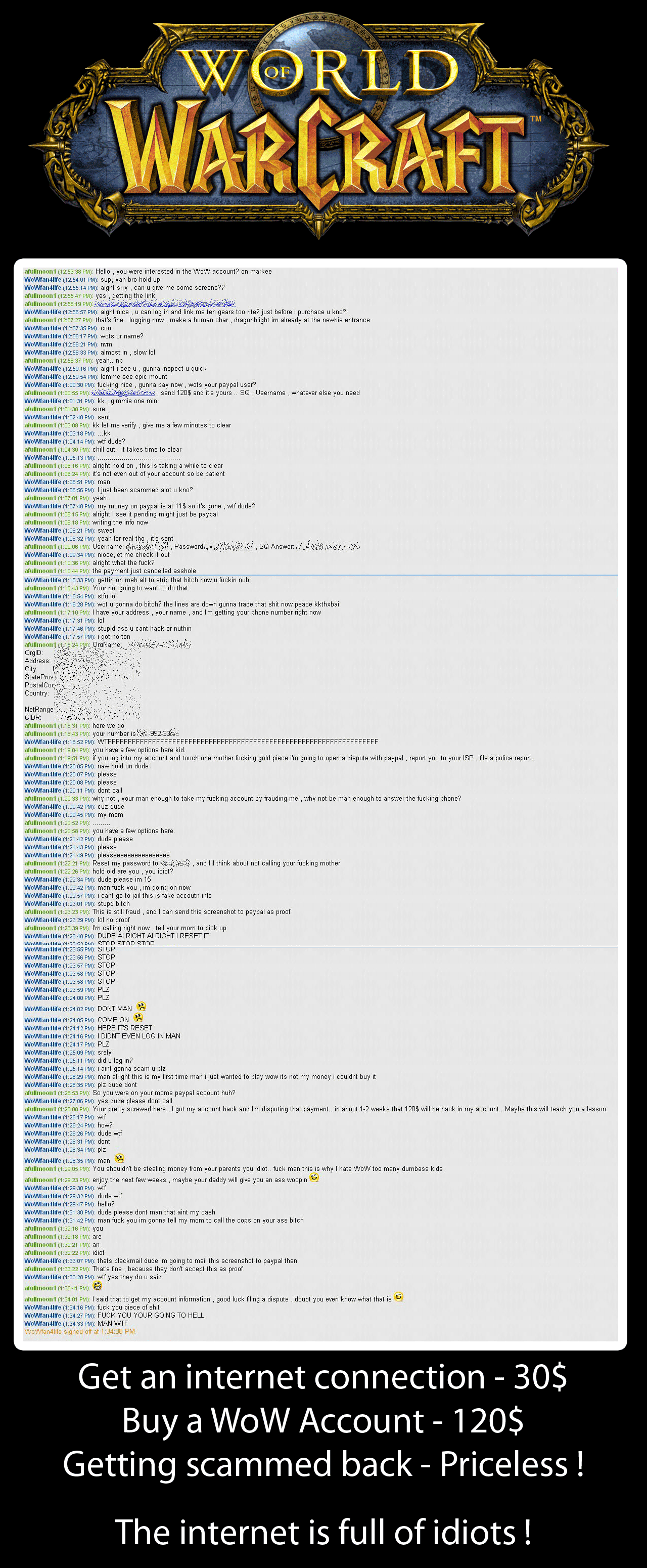 WoW account scam